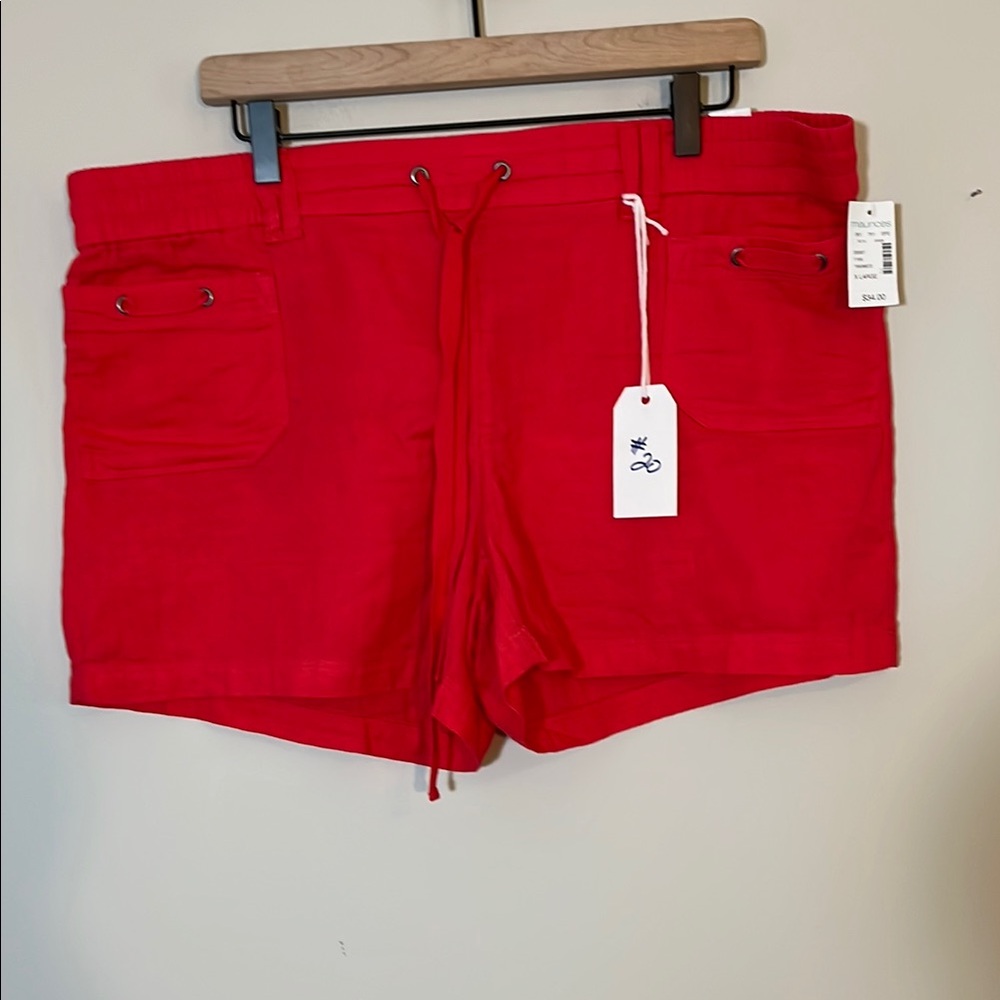 NWT Maurice’s Women's Coral Drawstring Shorts Size XL